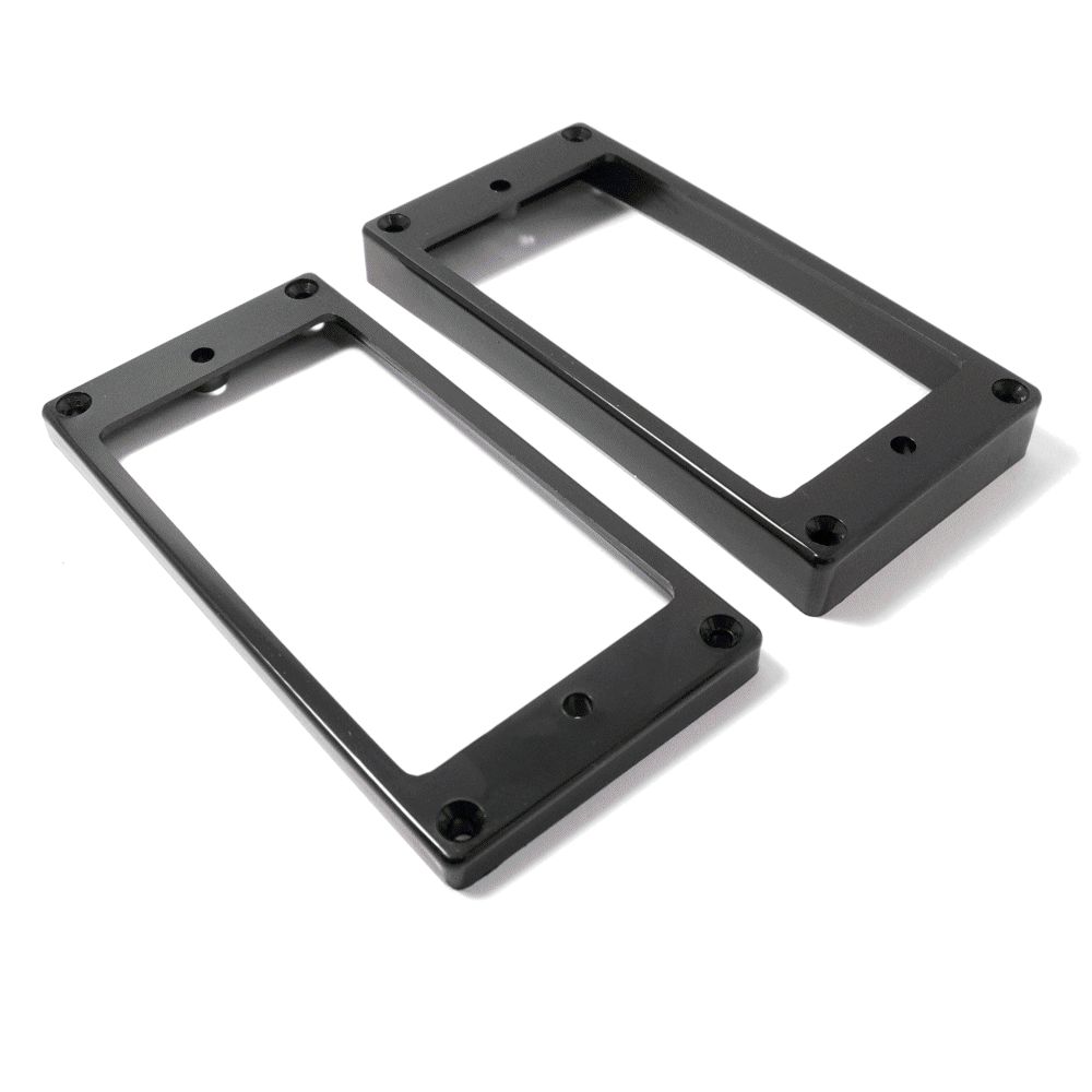 0645208001192 - Humbucker-Rahmen Pickup Rings 2er-Set gerade schwarz Kunststoff